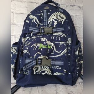 Pottery Barn Kids bookbag dinosaur glow monogram Jack